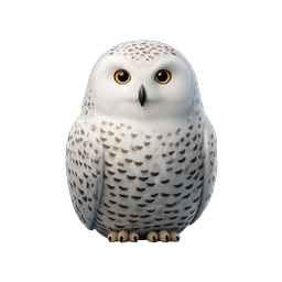 Snowy Owl Realistic 3D Wildlife Icon | Arctic Bird