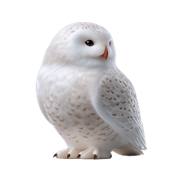 Snowy Owl Icon - Realistic 3D Bird Wildlife Illustration
