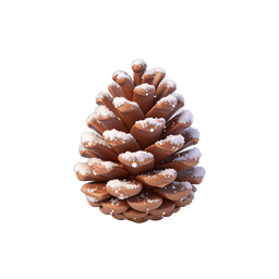 Snowy Pine Cone 3D Icon - Winter Nature Illustration