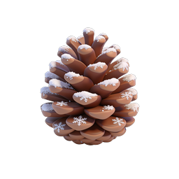Ícone de Pinha Nevada de Inverno - Design de Natureza 3D
