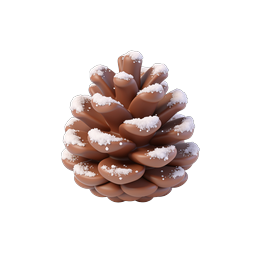 Snowy Pine Cone Winter Icon | 3D Nature Illustration