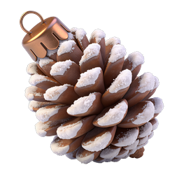 Snowy Pinecone Christmas Ornament Icon | Holiday Decoration
