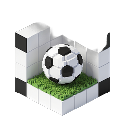 Icona Voxel Pallone da Calcio Isometrica - Calcio 3D