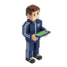 Soccer Coach Voxel Icon - 3D Isometric Football Manager