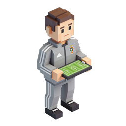 Voxel Soccer Coach 3D Isometric Football Icon
