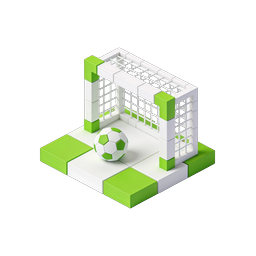 Soccer Goal Isometric Icon - 3D Football