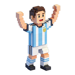 Voxel Soccer Player Celebration 3D Icon
