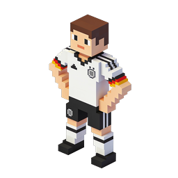 Isometric Soccer Player Voxel Character Icon