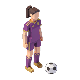 Female Soccer Player 3D Isometric Icon