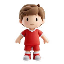 Cartoon Soccer Player Icon for Sports Enthusiasts