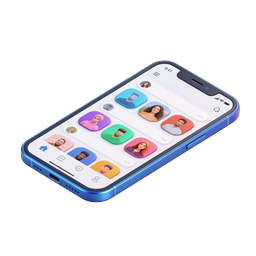 Social Network Mobile App 3D Icon - Smartphone UI