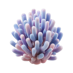 Soft Coral Sea Anemone 3D Icon | Marine Life