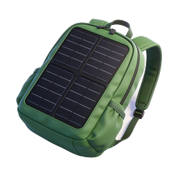 Solar Panel Backpack Icon | Green Eco Travel Bag