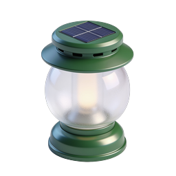 Solar Garden Lantern Icon - Renewable Energy 3D Design