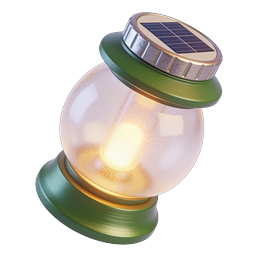 Solar-Powered Garden Light Icon | Renewable Energy 3D