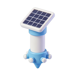 Solar GPS Beacon Icon - 3D Tracking Station