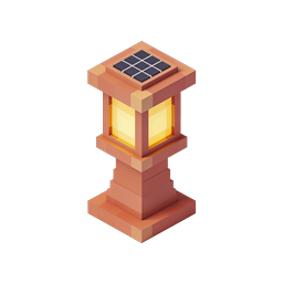 Solar Lantern Post Isometric 3D Icon