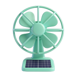 Solar Powered Fan Icon - Eco-Friendly Cooling