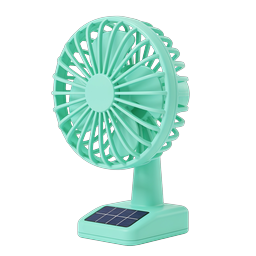 Solar-Powered Mini Fan Icon | Eco-Friendly Cooling 3D Render