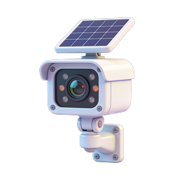 Solar-Powered Security Camera 3D Icon