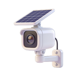 Solar Security Camera Icon - 3D Renewable Energy Surveillance