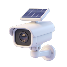 Solar-Powered Security Camera Icon | 3D Smart Surveillance