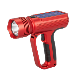 Solar Powered Spotlight Flashlight Icon - Red LED Torch