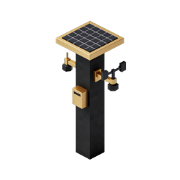 Solar-Powered Surveillance Tower Icon - 3D Isometric