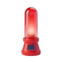 Solar Warning Beacon Icon | Emergency Signal Light 3D