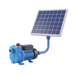 Solar Water Pump Icon - Renewable Energy 3D Illustration