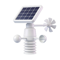 Solar Powered Weather Station Icon - 3D Render