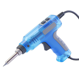 Blue Soldering Iron Tool Icon - 3D Realistic Style