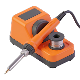 Icono de estación de soldadura naranja | Herramienta electrónica 3D