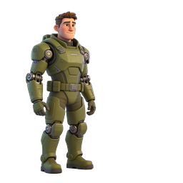 3D Soldier Armor Character Icon - Tactical Military Avatar