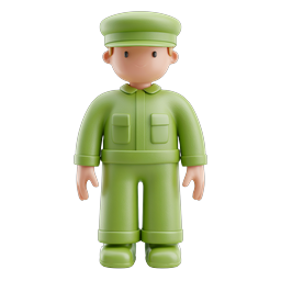 Soldier Character Icon - 3D Military Figure Design