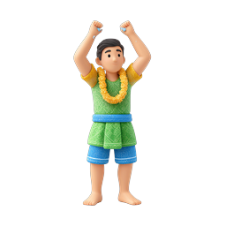 Songkran Water Festival Character 3D Clay Icon
