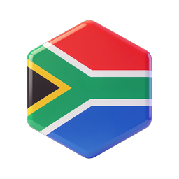 South Africa Flag Hexagon Icon - 3D Glossy Design