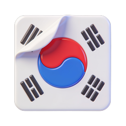South Korea Flag Icon - 3D Glossy National Symbol