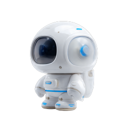 Cute Astronaut Robot Icon - Futuristic 3D Space Character