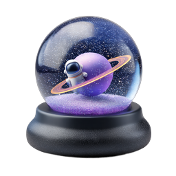 Cosmic Astronaut Snow Globe 3D Icon | Space Decor