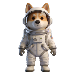 Playful Space Dog Astronaut Icon for Kids Activities