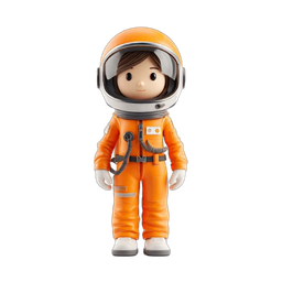 Cute Astronaut Character Icon for Space Exploration