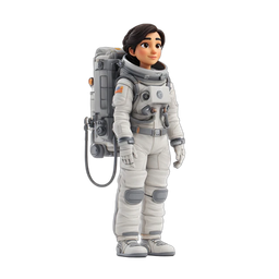 Stylized Female Astronaut Icon for Space Exploration