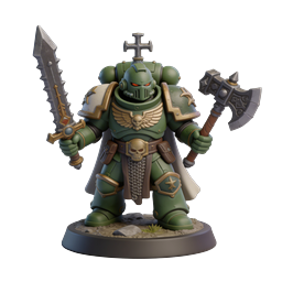 Armored Space Marine Warrior 3D Miniature Icon