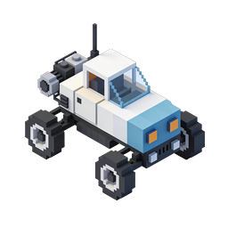 Róver espacial isométrico – icono 3D para la exploración espacial
