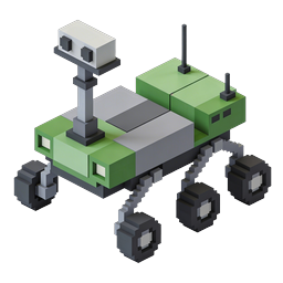 Space Rover Voxel Icon - 3D Isometric Mars Explorer