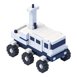 Isometrisches Space Rover Voxel-Icon für Weltraum & Technik