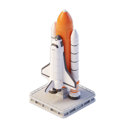 Space Shuttle Rocket Launch 3D Icon
