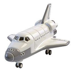Space Shuttle Rocket 3D Icon - Realistic Aerospace Design