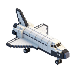 Stylized Space Shuttle Icon in Block Format